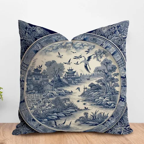 Vista 18 de ArogGeld Fundas de almohada de antílope blanco y flor azul de granja de acuarela animal azul ciervos blancos de lino blanco funda de almohada