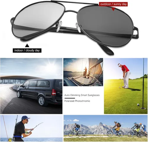 Vista 6 de Mens Sunglasses Polarized Photochromic Safety Glasses For Women Night Vision Glasses UV400 Outdoor Sports Driving Sun Glasses