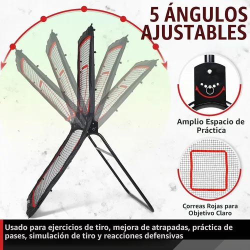 Vista 5 de ZEALFEEL Lacrosse Rebounder with 5 Adjustable Angles, 4x6FT/4x7FT