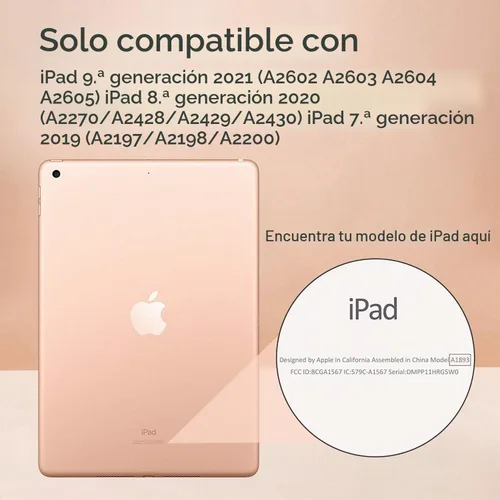 Vista 7 de ZoneFoker Funda para iPad de 9ª generación, para iPad de 8ª/7ª generación de 10.2 pulgadas Funda 2021/2020/2019, transparente con purpurina