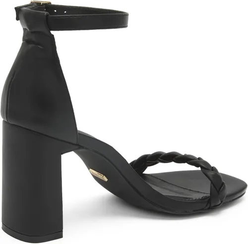 Vista 5 de vodvob Sandalias de tacón alto grueso para mujer, con hebilla y correa al tobillo, zapatos de vestir, para fiestas, bodas, sandalias de tacón