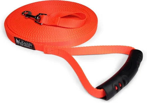 Vista 10 de Leashboss entrenador largo, correa de nailon de entrenamiento para perros, 1 pulgada con correa de almacenamiento., Negro