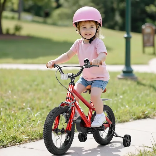 Vista 7 de Bicicleta plegable de 14/16/18 pulgadas con ruedas de entrenamiento, regalos para niñas y niños de 3 a 10 años, bicicleta para niños pequeños