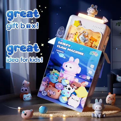 Vista 4 de Skirfy Máquina de garras espaciales para niños, máquina expendedora de juegos electrónicos grande, dispensador de dulces para niños, cumpleaños
