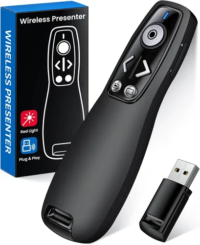 Vista 9 de Presentador Clicker Presentador Inalámbrico Remoto para PowerPoint, Clicker de PowerPoint con Control de Volumen PowerPoint Advancer de Diapositivas