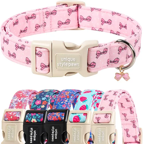 Vista 52 de Unique style paws Collar de perro con hebilla de plástico con colgante, collar de cachorro para primavera y verano, traje de baño para fiesta