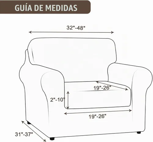 Vista 3 de SearchI Funda elástica para sofá, funda para sillón de 2 piezas con funda de cojín separada para silla, protector de muebles lavable para sala