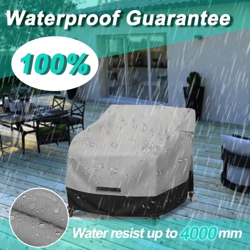 Vista 5 de Funda impermeable para silla giratoria de patio, paquete de 2, 600D, fundas resistentes para muebles de exterior para césped, terraza, jardín, patio
