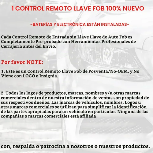 Vista 6 de SUPALAND Llavero de repuesto con control remoto de entrada sin llave, compatible con Chevy Silverado Avalanche Equinox Express Traverse GMC Yukon
