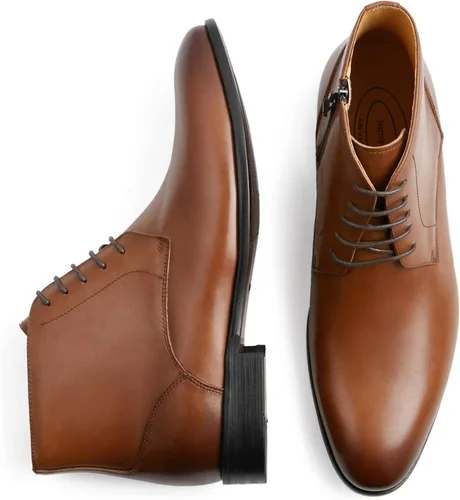 Vista 3 de Journey West Botas Chelsea para hombre con cordones Chukka para tobillo de cuero para hombre