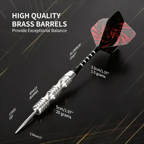 Vista 2 de WINSDART Steel Tip Darts 12 Pack Set with Nonslip Iron Barrel Aluminum Dart Shafts and Flights Darts Sharpener an Gift Box