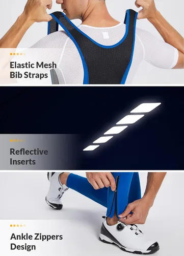 Vista 6 de BALEAF Pantalones de ciclismo de invierno para hombre, con acolchado 4D, térmicas, resistentes al agua, para ciclismo, para clima frío, bolsillos