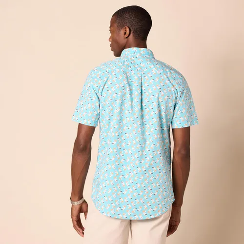 Vista 2 de Tienda Essentials Camisa de popelina de manga corta ajustada para hombre