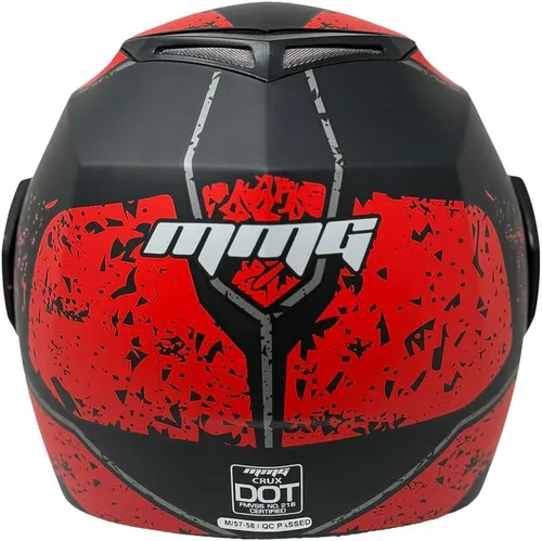 Vista 5 de MMG Casco modular de cara completa para motocicleta para adultos, modelo 34 con visera abatible