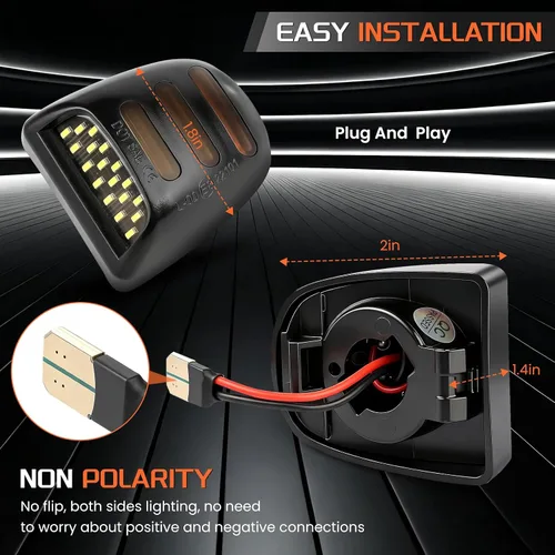 Vista 7 de Conjunto de lámpara LED para placa de matrícula compatible con Chevy Silverado 1500 2500 3500 Suburban Tahoe GMC Sierra Yukon XL Cadillac Escalade