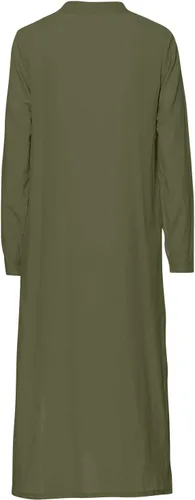 Vista 4 de Maxi vestido largo liso para mujer, de algodón caftán, manga larga, vestido de gran