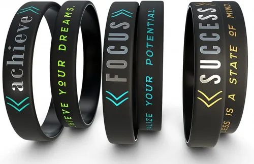 Vista 2 de Inkstone Motivational Silicone Wristband Success, Achieve, Focus