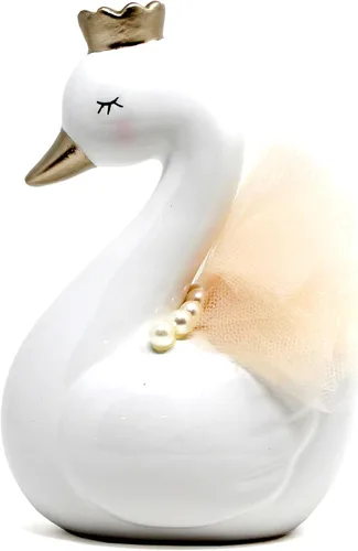 Vista 4 de Child to Cherish Hucha de cerámica del cisne, Hana el cisne