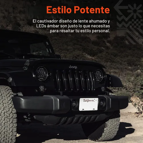 Vista 3 de TRUE MODS Luces de Señal de Giro LED de Reemplazo para Jeep [Lente Ahumado] [Color Ámbar] [DRL] Luces de Señal de Giro y Funcionamiento Compatibles