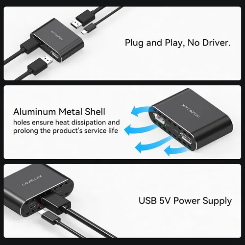 Vista 7 de Divisor DisplayPort a Dual Displayport 4K120Hz DP a DP dual para monitores duales compatible con pantalla espejada/extendida solo para Windows
