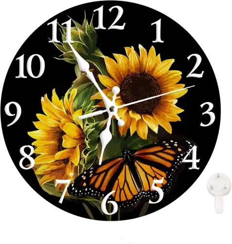 Vista 9 de LOKMU Reloj de pared silencioso sin tictac de 10 pulgadas, reloj redondo decorativo para sala de estar, cocina, hogar, baño, dormitorio, oficina