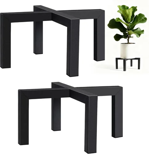 Vista 8 de Paquete de 2 soportes metálicos de 10 pulgadas para interiores y exteriores, taburetes resistentes para interiores, soportes modernos de mediados