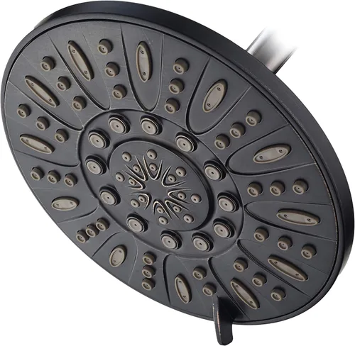 Vista 8 de AquaDance Cabezal de ducha de lluvia de níquel cepillado de alta presión de 6 configuraciones de 7" pulgadas – Ángulo ajustable, chorros de cabezal