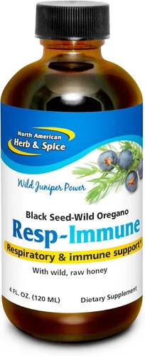 Vista 9 de NORTH AMERICAN HERB & SPICE Resp-Immune - 2 onzas – Apoyo respiratorio e inmunológico – Semilla negra, aceite de orégano P73 y miel cruda