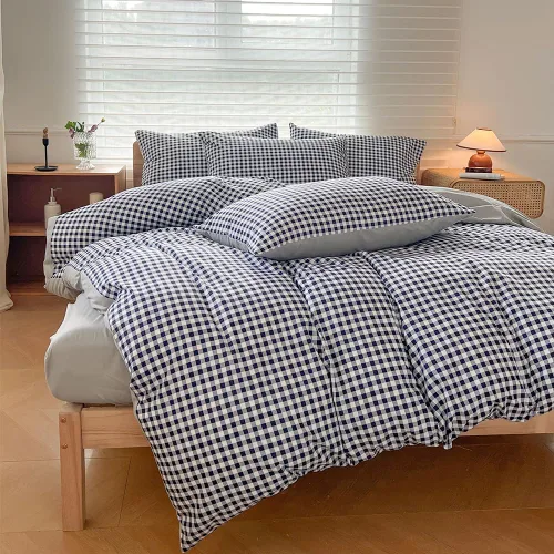 Vista 19 de NSNLGSGC Juego de funda de edredón a rayas blancas y negras para cama individual, funda de edredón a rayas, funda de edredón de microfibra lavada