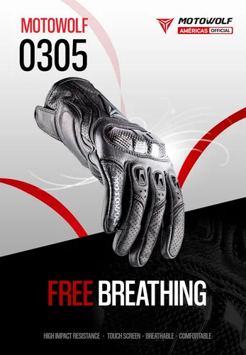 Vista 3 de Motowolf MDL0305 - Guantes de motocicleta para hombres y mujeres, con pantalla táctil, transpirables, para BMX, ATV, MTB, carreras de carretera