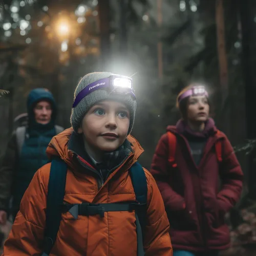 Vista 8 de EverBrite Faro, paquete de 5 faros para niños con luz roja y función de memoria, lámpara de cabeza para adultos y niños con 5 modos, faros