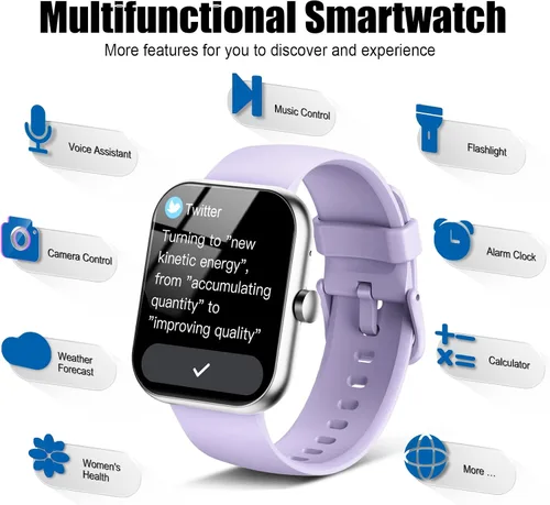 Vista 7 de Reloj inteligente para hombres y mujeres, 1.96 pulgadas HD Fitness Tracker Running Watch (respuesta/hacer llamadas), IP68 resistente al agua