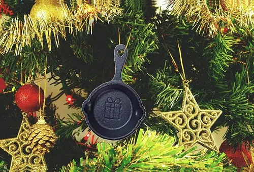 Vista 6 de HAWOK Mini sartén de hierro fundido con bolsa de regalo de tarjeta de deseos DIA. 2.75 pulgadas Juego de 6 negras