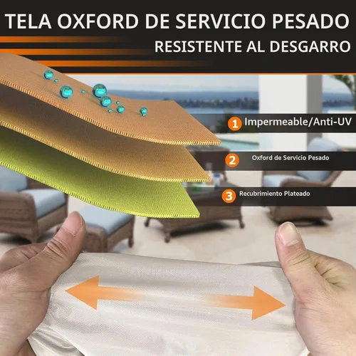 Vista 3 de STARTWO Fundas apilables para sillas de patio, resistentes e impermeables, para muebles de exterior, se adapta a 4-6 sillas de comedor apilables, 36