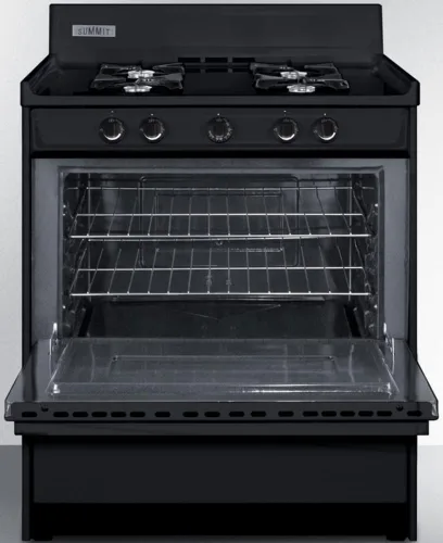 Vista 2 de Summit Appliance TNM2107C - Cocina de gas de quemador abierto de 30 pulgadas de ancho en negro con encendido electrónico, cuatro quemadores