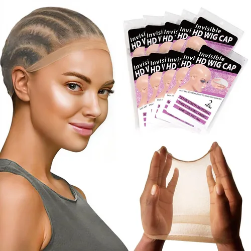 Vista 9 de Tinashe Invisable - Gorra de peluca HD, 4 unidades, alta transpirabilidad, ultrafina, elástica, calva para pelucas de encaje frontal