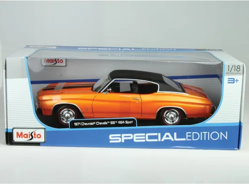 Vista 5 de Maisto Edición especial 1:18 1971 Chevrolet Chevelle SS 454 Sport Coupe, negro