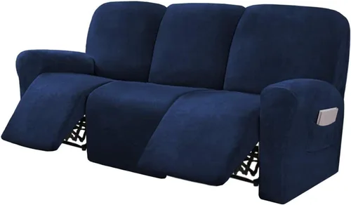Vista 12 de Funda para sofá reclinable de 8 piezas, terciopelo elástico para sofá reclinable de 3 plazas, funda suave y gruesa para sofá reclinable, protector