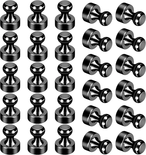 Vista 15 de 12 paquetes de imanes de nevera negros, imán de refrigerador de metal, imanes de pinza fuertes para pizarra blanca, refrigerador, pizarra de borrado