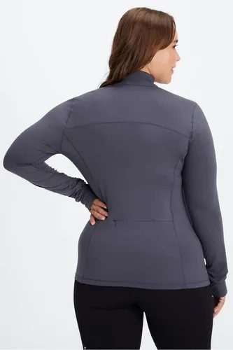 Vista 2 de Fabletics Phoenix - Media capa con cremallera para mujer, correr, senderismo, ropa deportiva, atletismo, pista, suéter, bolsillo con cremallera
