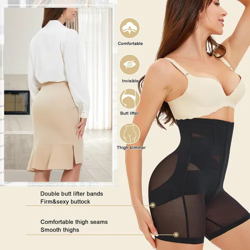 Vista 5 de JOSERGO Faja moldeadora de cuerpo para mujer, con control de abdomen, pantalones cortos para levantamiento de glúteos, fajas colombianas, entrenador