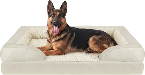 Vista 47 de L Plus - Cama ortopédica para perros grandes, sofá lavable para perros con espuma para huevos, forro impermeable y parte inferior antideslizante
