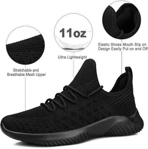 Vista 2 de Feethit - Tenis para mujer, estilo fácil de poner, antideslizantes, transpirables, ligeros ideales para caminar, correr y gimnasio