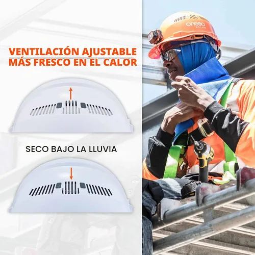 Vista 3 de Casco duro ventilado estilo gorra, con suspensión de trinquete, Clase C, Ergodyne Skullerz 8972, naranja
