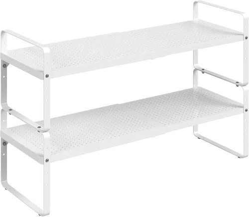 Vista 9 de Organizador de estantes ampliables de metal ajustable para especias, estantes de almacenamiento independientes para armario de cocina, debajo