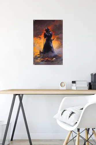 Vista 6 de Trends International Frank Frazetta - Póster de pared de Death Dealer 3, 14.72 x 22.37 pulgadas, paquete de póster premium y alfiler