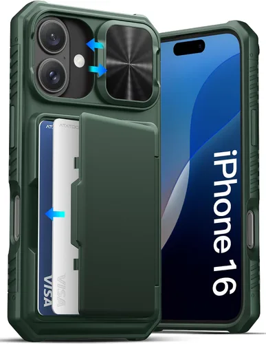 Vista 47 de ATATOO Funda Cartera para iPhone Air, Portador de Tarjetas Integrado (3-5 Tarjetas) [Bloqueo RFID] y Cubierta Deslizante para Cámara, Protección