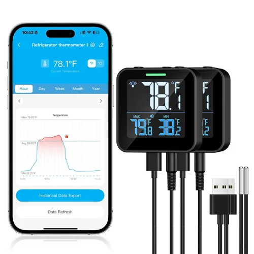 Vista 9 de Termómetro del refrigerador de WiFi, alarma del congelador