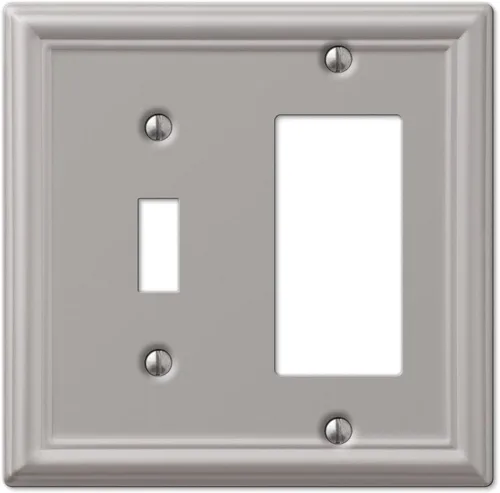 Vista 25 de Amerelle 149DDB - Placa de pared Chelsea, 1 Duplex, acero, bronce envejecido, 1 paquete