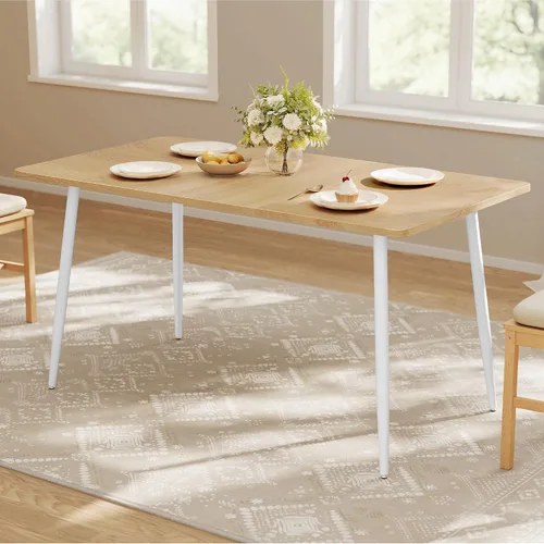 Vista 11 de VASAGLE Colección MAEZO - Mesa de comedor extensible para 4/6/8, mesa de cocina con patas cónicas, transiciones curvas, para comedor, cocina